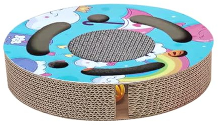 VALICLUD Tablero Rascador Redondo para Gatos Diseño de Pata Juguete Interactivo de Cartón para Rascar en Casa Adecuado para Gatitos y Gatos Pequeños Ayuda a Afilar Garras y Hacer