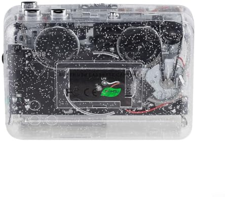 Risveglio Convertisseur cassette HiFi vers MP3, lecteur de cassettes et enregistreur audio transparent avec USB, numériseur et musique ancienne 16 cm