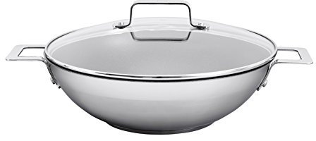 Jamie Oliver - Stainless Steel Wok With Lid - 32 cm - silver