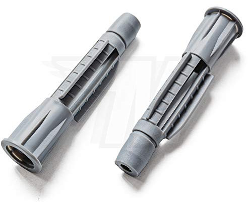 20x Universal Dowels for Solid Building Material Hollow Building Material Red/Grey with Collar, Grey