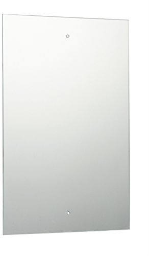 45 x 30cm Waterstone Frameless Bathroom Rectangle Mirror with Pre-Drilled Holes and Wall Hanging Fittings