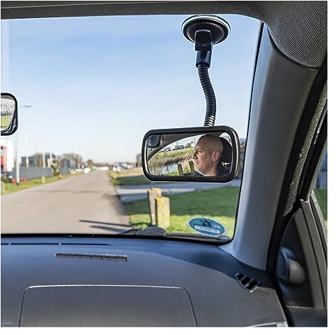 Rétroviseur panoramique avec bras flexible de 12 cm – Rétroviseur intérieur universel pour caravane, caravane