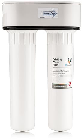 Doulton Sistema De Filtro De Agua Para Debajo Del Fregadero HIP DUO Con Filtros De Cerámica Biotect Ultra Y Reducción De Cal + Grifo De Pilar + Kit De Instalación | Certificado por NSF