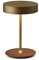 Halo Design, On The Move Antikes Messing - Dänisches Design LED Tischleuchte Kabellos Gold & Holz - 19 cm hoch Dimmbar Tischlampe Aufladbar – Indoor Tischleuchte mit USB-port