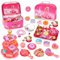 EUZLABBY 52 Teiliges Teeparty Set,Teeservice Kinder,Tin Teekannen-Set,Prinzessinnen Tee Zeit Spielküchen Spielzeug mit Tassen,Tellern und Zubehör,für Geburtstags Ostergeschenke für 3-8 Jahre Kinder.