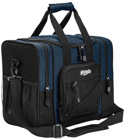 HEDUGO Bowlingballtasche – Einzelball-Tragetasche mit Schaumstoffkissen, gepolstertem Gurt für Damen und Herren, passend für Bowlingschuhe bis Herrengröße 44 und Zubehör