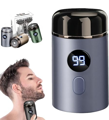 Mini Portable Electric Shaver,Neuester Tragbarer Elektrischer Mini-Rasierer,Capsule Razor,Sopami Mini Shaver, Washable Cordless USB Travel Wet Dry Shaver for Men Women (Blau)