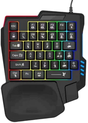 Tastiere meccaniche - Tastiera da gioco meccanica | Tastiera da gioco | Tastiera meccanica ergonomica con una mano | Tastiera da gioco telefonica professionale con luce RGB per casa, dormitorio, hotel