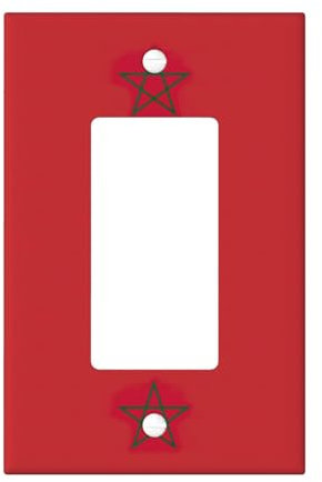 Cubiertas de salida con impresión de la bandera de Marruecos, 1 placa de pared de tamaño estándar, cubiertas de placas frontales de policarbonato de doble salida