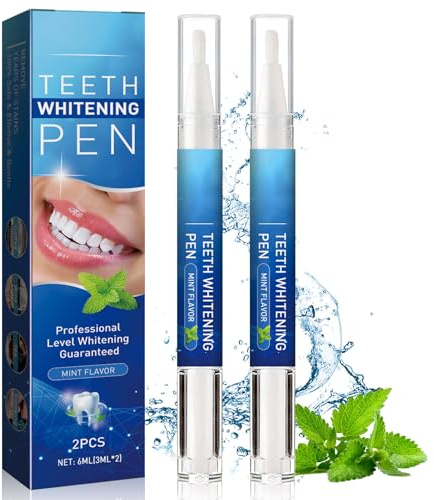 2 Pezzi Penna Sbiancante Denti, Kit Sbiancamento Dentale, Sbiancare i Denti Velocemente, Teeth Whitening Essence, Rimuove le Macchie Dentali, Sbiancante per Denti, Sorriso Perfetto (Menta)