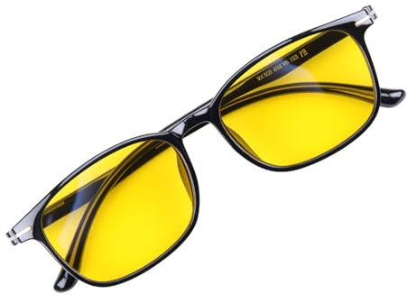 wilcractk Polarizadas Gafas De Sol De Hombre Con Cristal Amarillo Ultra Ligeras, Hombre Gafas De Sol Polarizado Para Conducir Noche Y Gaming, Unisex Para Exterior E Interior