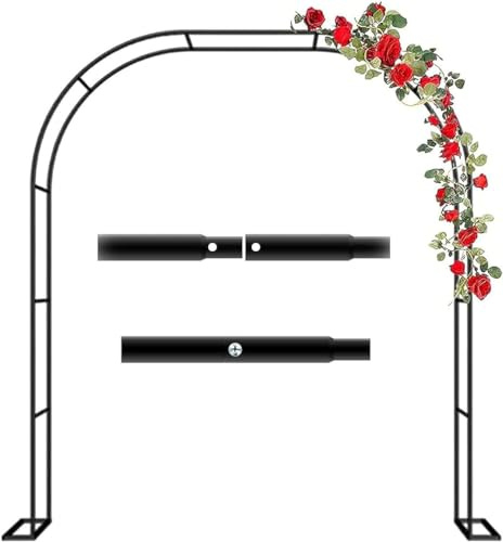 Stabiler Rosenbogen aus Metall, 300 cm breit, für Hochzeiten und Veranstaltungen, grüner Pergola-Torbogen, 3 m x 2,2 m, dekorative Pflanzenstütze für den Außenbereich