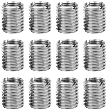 12 Piezas de Inserto Rosca M12 a M10 x 15 mm, Adaptadores de Acero Inoxidable, Tuercas Reductoras con Rosca Externa para Proyectos de Muebles, Automóviles y Dispositivos Mecánicos