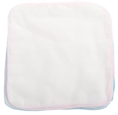 TOYANDONA Toallitas para Ñiño 20 Piezas de Algodón Doble Capa sin Estampado, Toalla de Saliva Absorbente para Recién Nacidos, Colores Rosa y Azul, Paños Faciales Suaves para Alimentación