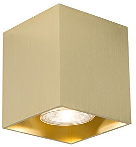 QAZQA - Modern Design-AufbauSpot I Spotlight I Deckenspot I Deckenstrahler I Strahler I Lampe I Leuchte Gold I Messing GU10 50mm - Qubo I Wohnzimmer I Schlafzimmer - Aluminium Quadratisch - LED geeign