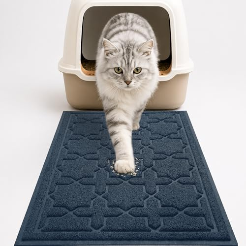 Yimobra Alfombrilla de Arena Duradera para Gatos, 90 x 60 cm, Alfombrillas Jumbo para Caja de Arena, Almohadillas Antideslizantes para Control de dispersión, Resistente al Agua, Suave para Patas de
