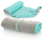 com-four® 2X Toalla de Yoga - Toalla de Pilates de Secado rápido - Toallas de Yoga 64 x 40 cm - Toalla de Microfibra para Deportes, Playa, duchas y baño [la selección varía]