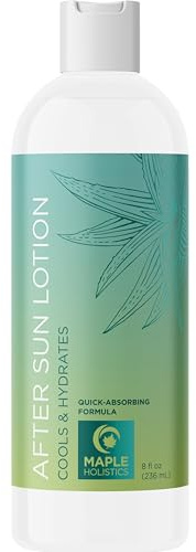 After Sun Lotion with Aloe Vera - Ultra Cooling Aloe Vera for Sunburn Hydration with Cocoa Butter & Rosehip Oil - Hydrating Aloe Lotion After Sun Moisturizer for Dry Skin with Hyaluronic Acid
