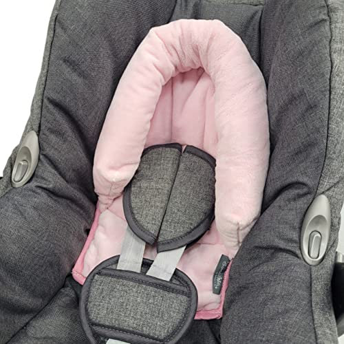 BAMBINIWELT Kopfpolster Kopfkissen für Babyschale kompatibel mit Maxi Cosi Modell Cabrio Fix und Citi, Gruppe 0, Fleece (Fleece rosa)