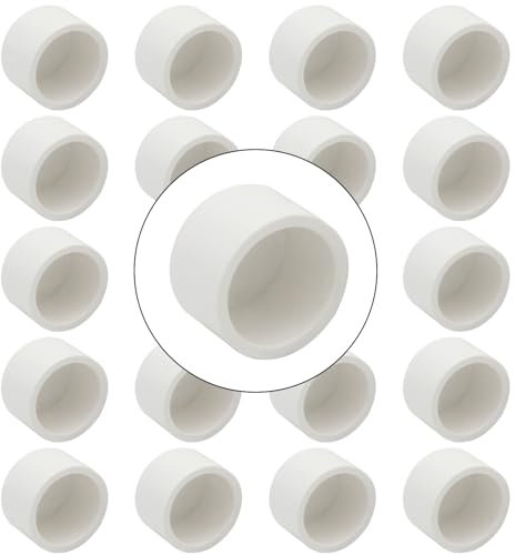 Fitvell 20 Stück 2,5 cm PVC-Kappe, Rohrendstopfen, Steckdosenadapter, Armaturen, Slip-Zeitplan (SCH), 40 Möbelqualität, für Bau, PVC-Möbel, DIY, Garten, Regal, Zuhause, Industrie