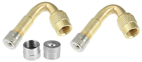 X AUTOHAUX 2 Stück Ventilverlängerung 45 Grad Ventil Verlängerung Kupfer Ventiladapter Winkel Ventilverlängerung Winkelventil