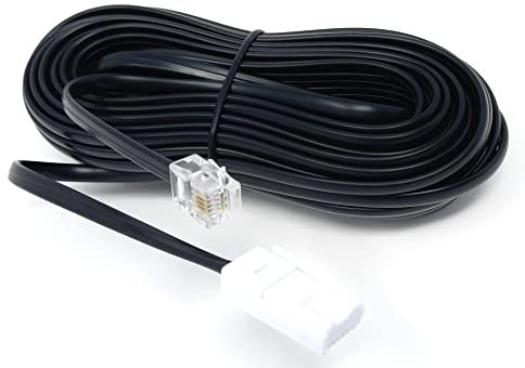DRUT 10m BT to RJ11 4 Wire (431A) Male to Male UK Telephone Modem Lead Cable 33ft Black
