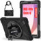 BRAECN Case for Lenovo Tab M8 4th Gen 8 Inch 2023/2024, Heavy Duty Rugged Protective Cover with 360° Rotating Kickstand & Hand Strap, Shoulder Strap for TB300FU/TB301XU, Black