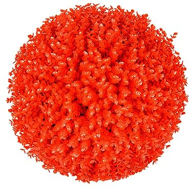 EIOLWJIEO Palla topiaria Artificiale dall'aspetto Realistico con Bassa Manutenzione Ampia Applicazione Palline Decorative in plastica Finta bosso, Rosso 30 cm