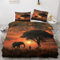 YELDAN Afrika Bettwäsche 155x220 Winter, Sonnenuntergang Bettbezug 155x220 3er Set, Wendebettwäsche und Kissenbezug, Weiche & Atmungsaktive Mikrofaser Bettwäsche-Sets