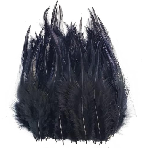50 Pieces Black Feathers for Crafts Colorful Feathers, Natural Craft Goose Feathers for DIY Handmade Crafts Gift Box Filling Ornament Decoration, 10-15cm
