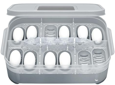 Inkubator für Eier, 12 transparente Eier, Inkubator für Reptilien, Inkubator für Schlangeneier mit 12 Gittern, Inkubatoren für Eier zum Bruten, tragbarer Reptilien-Inkubator