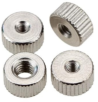 10 Uds. Tuercas de tornillos moleteadas niqueladas, tuercas redondas de mano M2 M2.5 M3 M4(20 PCS,M4)