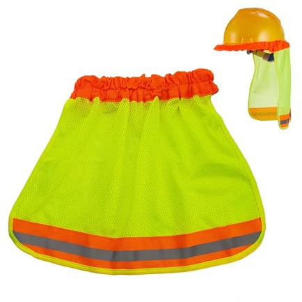 TUKEVA Cache-Cou pour Casque de sécurité Pare-Soleil réfléchissant pour Casque de sécurité Chapeau réfléchissant pour Le Cou pour Casque de sécurité pour Les Casques de Chantier (Jaune Fluorescent)