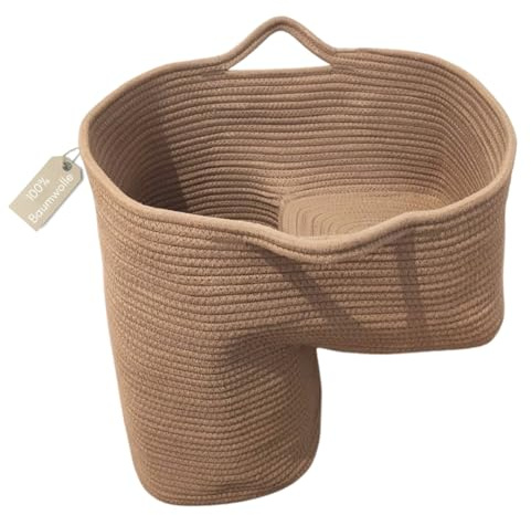 VieDéco Cesta para escaleras de algodón estable en color beige. Para más orden en el hogar. Cesta para escalones, cesta para escalones, bolsa para escaleras, organizador de escaleras, cesta para