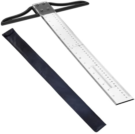 BEAHING T-fyrkantig linjal, 45 cm akryl T-linjal i flera storlekar i tum och metrisk för hemmet