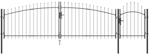 vidaXL Cancello da Giardino Nero 150 x 500 cm, Cancello in Acciaio, Design Rettangolare, Resistente, Facile Installazione, Minimalista, Funzionale per Patio