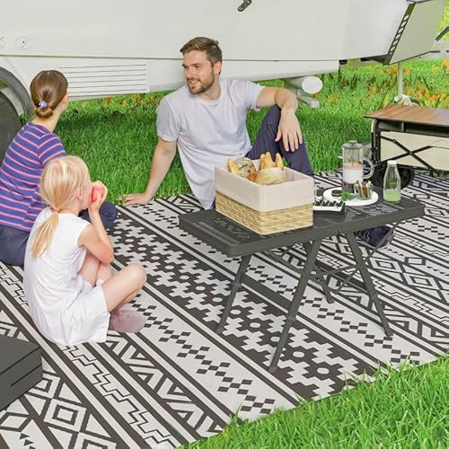 Homgoday Mesa Plegable de Camping con Tablero de Malla Metálica, Ajustable y Resistente al Calor, Barbacoas y Picnics