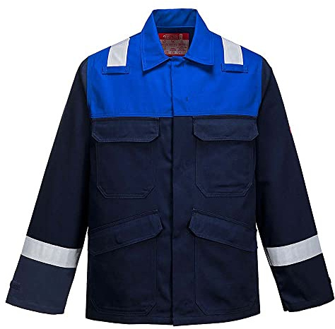 Portwest Bizflame-Plus-Jacke, Farbe: Marineblau/Königsblau, Größe: M, FR55NRRM.