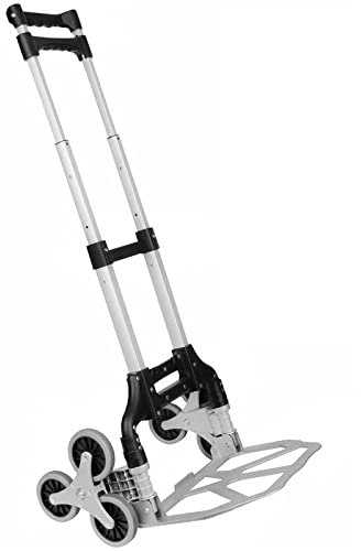 Walgreen Luebel Climb Stairs Folding Trolley Heavy Duty, 165-Lb. Load Capacity Portable Aluminum Alloy Cart Hand Push Truck Trolley Wheels, 3WFTRCK -2022 (3WFTRCK -2022)