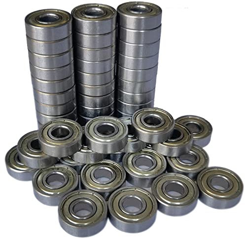 Tonmp 608-ZZ Kugellager – doppelt abgedichtete abgeschirmte Miniatur-Rillenlager für Möbelräder, Skateboards, Inlineskates, Roller, Rollschuhe (8 mm x 22 mm x 7 mm) (100)