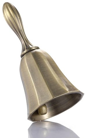 Homelavie Super Loud Solid Brass Hand Call Bell for Ringing at Wedding, Hand Bells for Seniors Bedside, Teacher Classroom Bell, Dinner Bell, Tibetan Bells, Meditation Bell, Gift for Bedridden Kids Mom