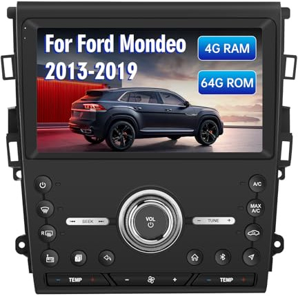 EagleNav Car Stereo Radio 9 Inch for Ford Fusion Mondeo 2013-2019 4+64GB Car Radio Audio CarPlay & Android Auto Mirror Link GPS Sat Nav Bluetooth WiFi USB DAB GPS Navigation Car Audio FM Radio