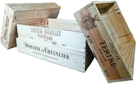 PACK OF 4 Shallow Wooden Wine Boxes Crates - Vintage Shabby Chic Home Storage 2X2