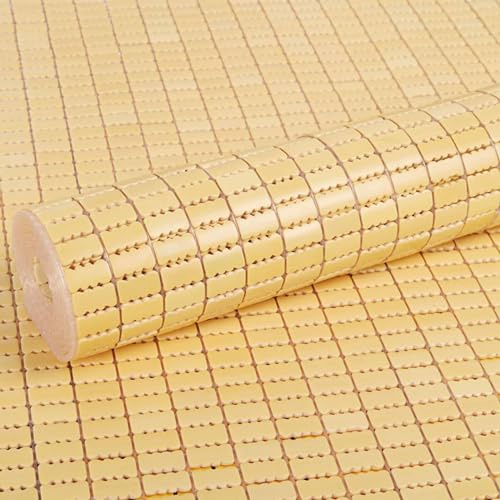 DZHTUF Colchoneta Mahjong, Esterilla Bambú, Esterilla Refrescante Verano, Cojín Antideslizante Transpirable, Colchón De Bambú Natural, Colchoneta Carbonizada para Dormir,natural-150x195cm/59x77in