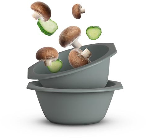 Pro Home 2er Pack Kunststoff Schüssel Plastikschüssel - BPA Frei - Spülmaschinenfest - (Ø15,5cm / Grün) Bruchfester PP - Müslischüssel Kinder Pasta Salat