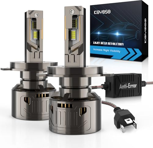 KOYOSO LED H4 Lampadine CANBUS: Nessun Errore Kit Lampade Fari 36000LM 200W Super Luminoso Luci - 48-Chips 6500K Bianco Freddo LED Abbagliante e Anabbagliante Sostituzione per 12V Auto