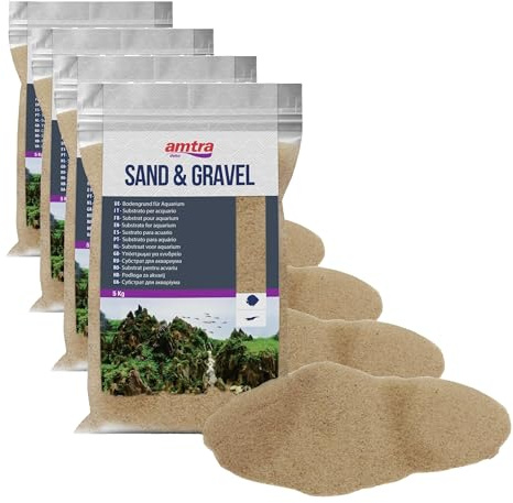 Amtra Sable Ambra Extrafin pour Aquariophilie 0.1-0.2 mm, 5 kg (Lot de 4)