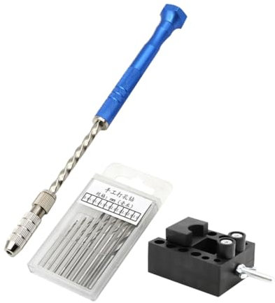 HOMSFOU 1set Trapano Manuale Con Morsa e Punte Per Diverse Applicazioni Utensile Pratico e Leggero Per Progetti Di Fai Te e Modellismo