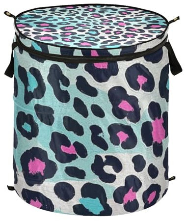 Cheetah Fur Skin Cesto portabiancheria colorato pieghevole e impermeabile cestini organizzazione e scatole di stoccaggio con manico robusto bidoni soluzioni lino per scaffali per bambini abbigliamento