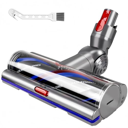 Anti-Verwicklungs Bodenbürste Kompatibel mit Dyson V7 V8 V10 V11 V15 Staubsauger, Turbobürste mit Direktantrieb für Teppich & Hartboden, Bodendüse Zubehör gegen Tierhaare, Ersatzteile für SV10 - SV37